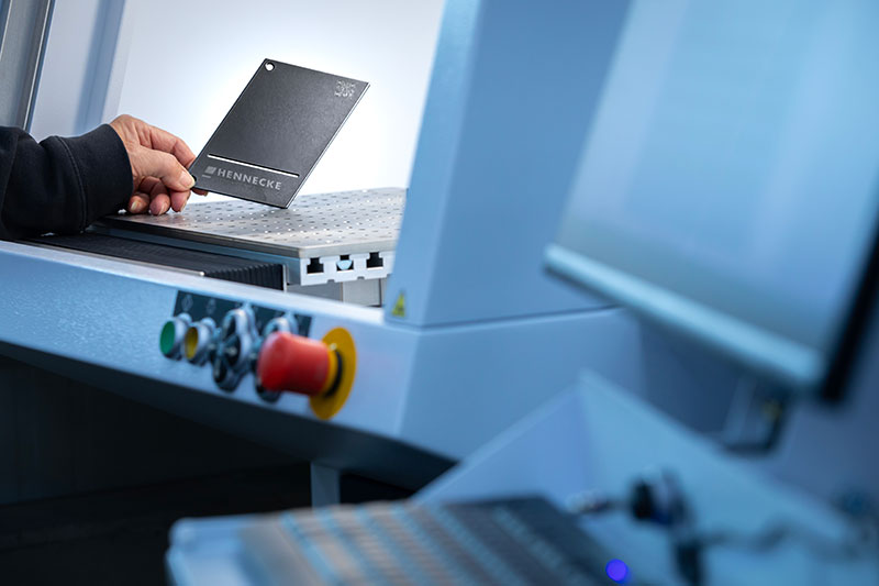 Laserbeschriftetes Metallteil